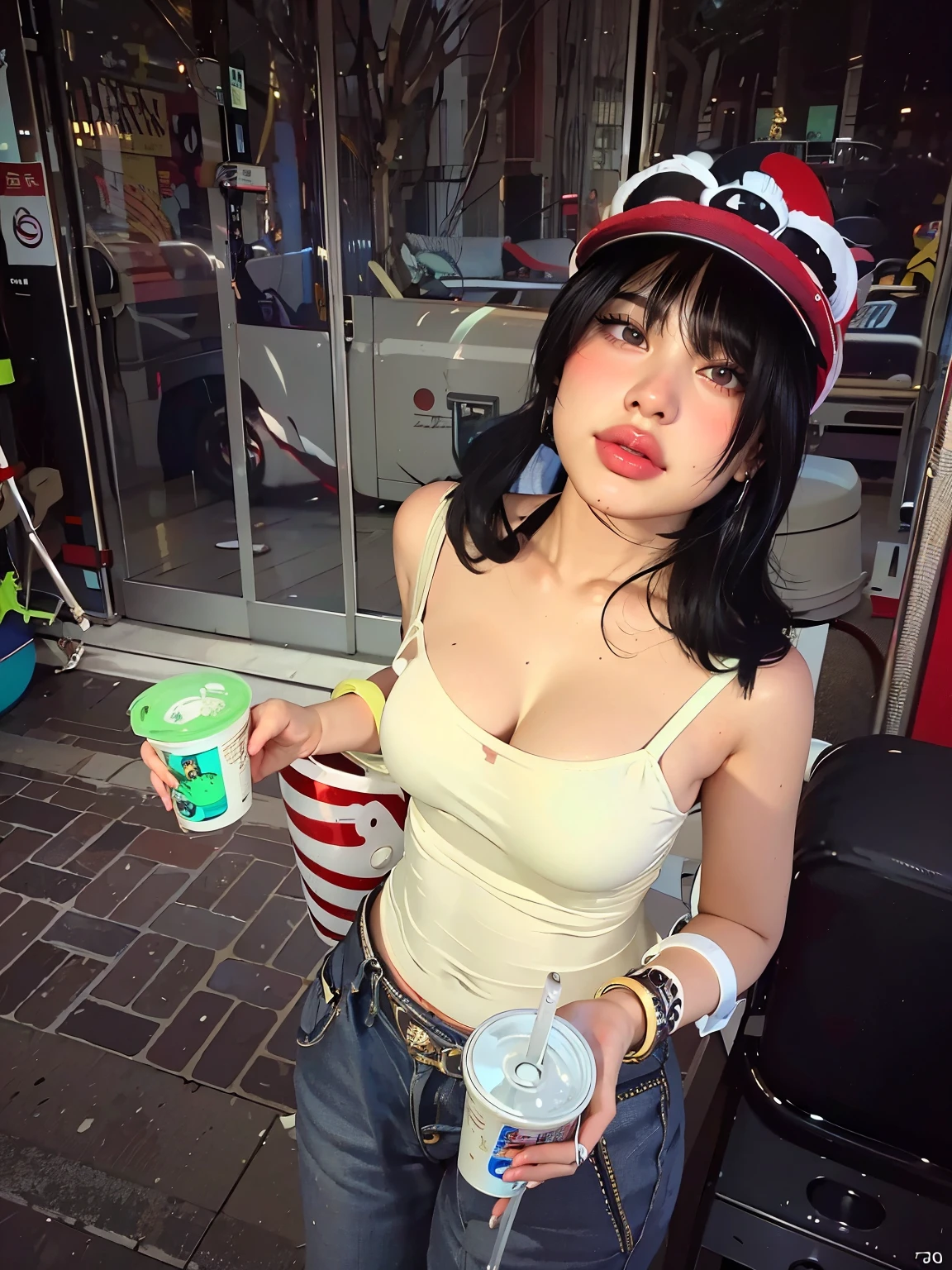 Yeji HD with cute lips and huge, an Asian adult woman , beautiful hair, Arms pretty , big , fleshy lips, beautiful eyes, very pretty eyes, very black hair