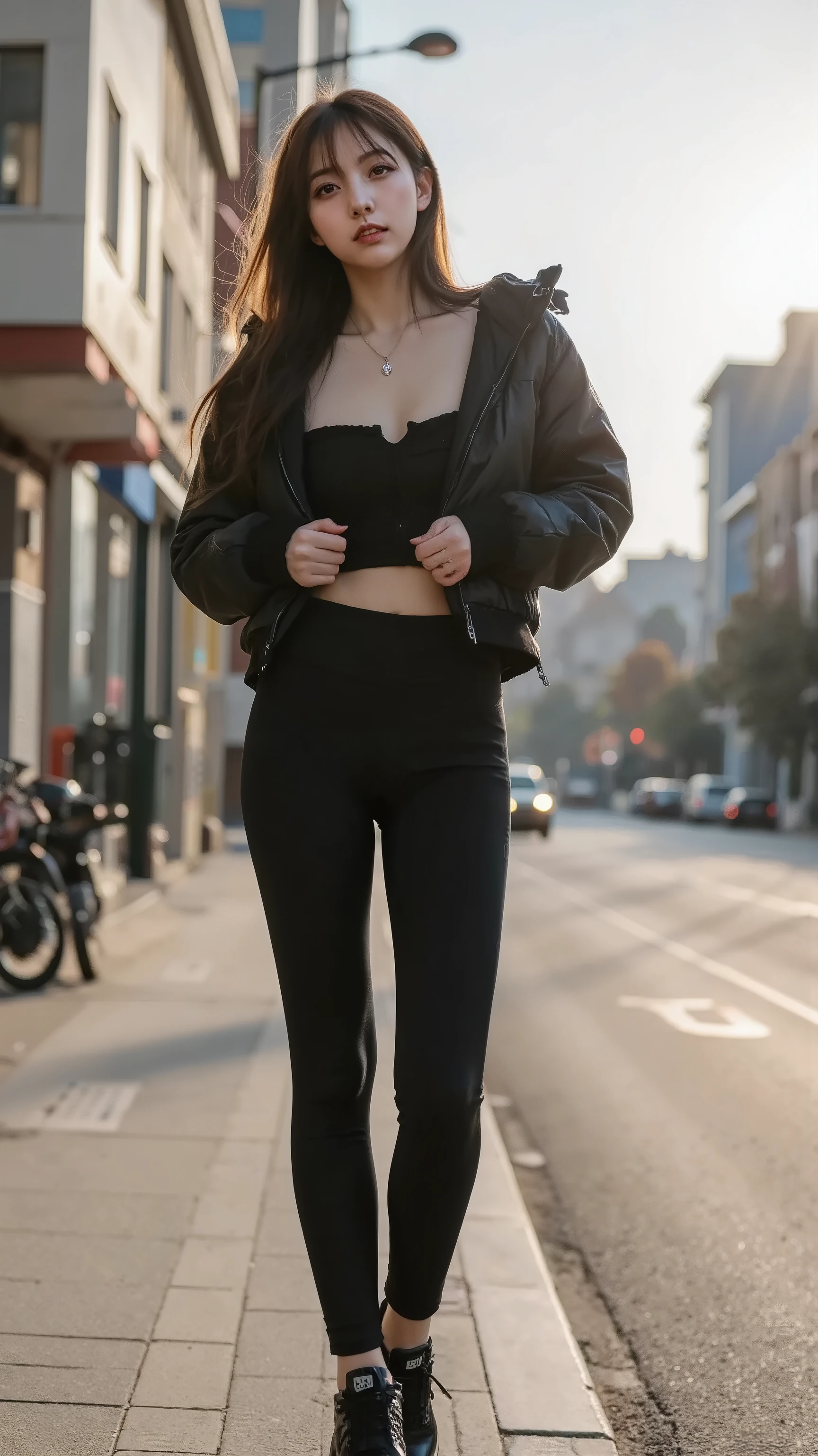 real picture . tall, young, and skinny girl, Her butt eats leggings very deeply, very short jacket, winter puffy jacket, Sexy and sporty ass in black tight Nike pro leggings (high waist), tilted toward the ground, stick out your hips , The front of her hips, 카메라에 가까이 butt wearing leggings를 보여준다, lift the hips, with her legs bent down, waist bending , girl feels an orgasm, right behind , luxurious jacket color, jacket without hood , seen from below , faceless photo, The woman sticks her ass out to the camera, The back is strongly curved, Altushka girl is savageic, savage , butt wearing leggings, That girl really wants to be banged, Soft denim,