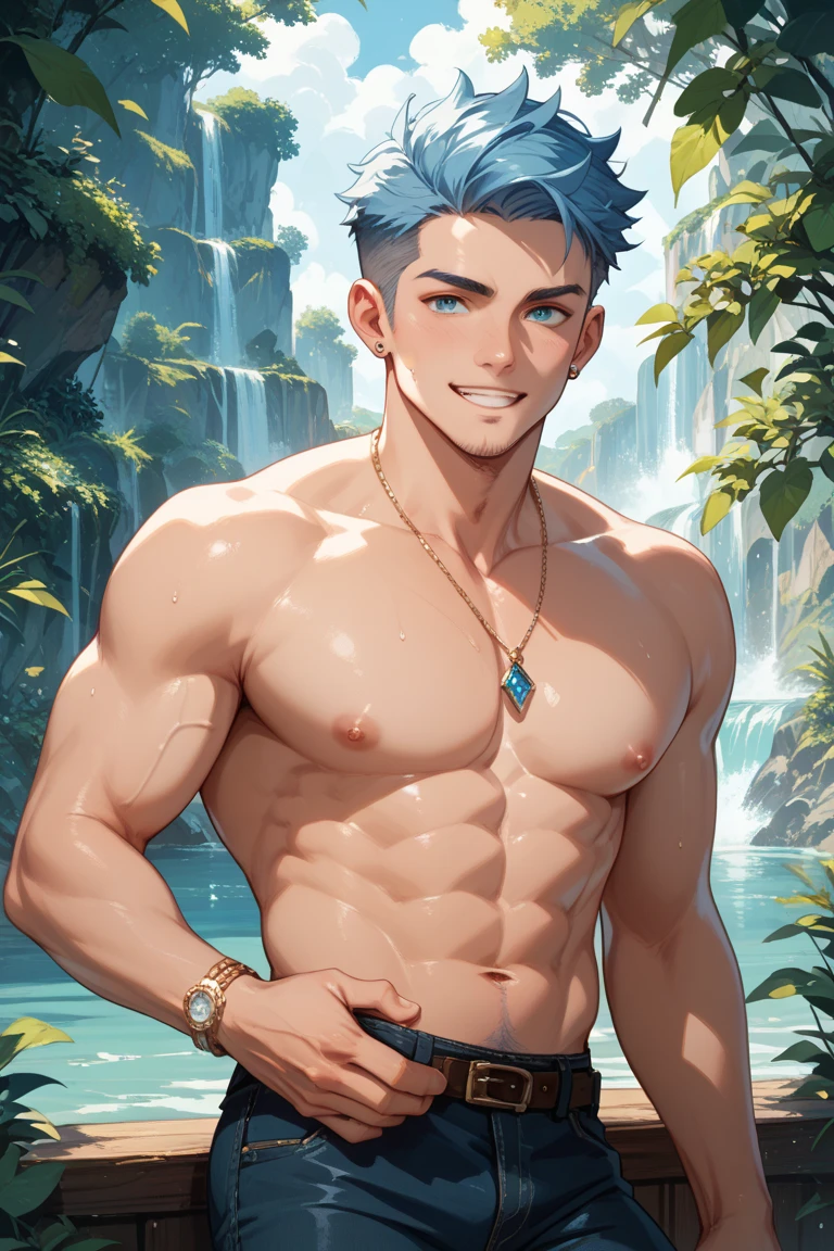 2 beautiful guys, shirtless, body defined, vibrant colors, boyfriends, 8k, ultra realistic, beautiful --auto --s2