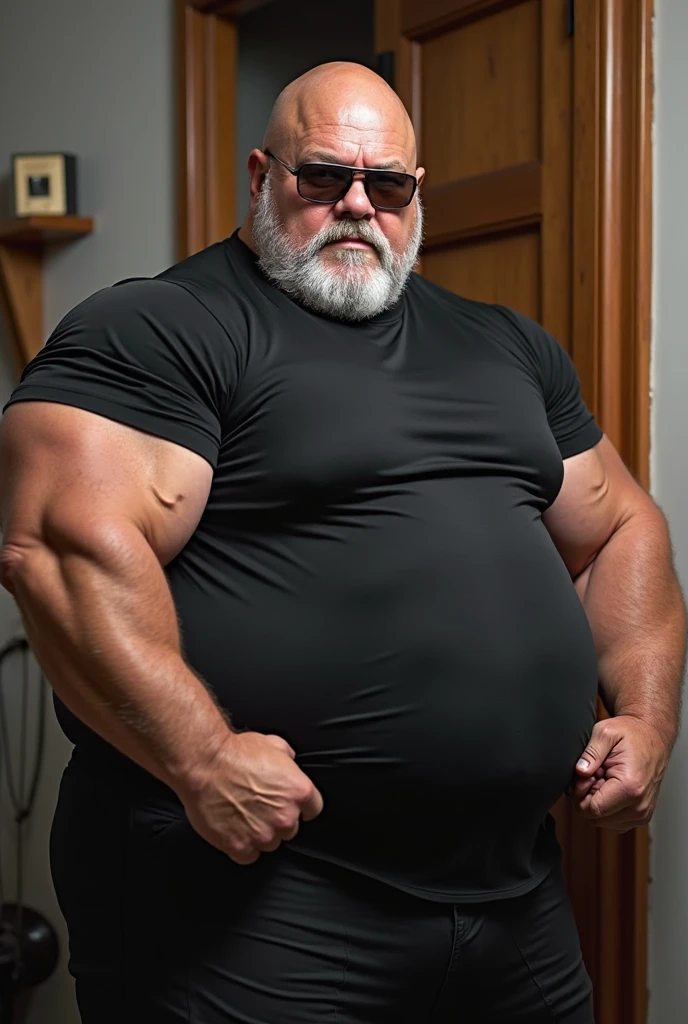 An older Japanese male bodybuilder with his upper body naked。Big muscles。Big Belly。thick limbs。
A standing posture that shows the whole body。
極端に短いGray-hairedの顎髭。
極端に短いGray-hairedの髪。
The man is wearing only a white jockstrap。
I am only a translate agent。
Sunburned skin。Hairy skin。
男性はThe whole body is hairy。Full body covered in hair。Gray-hairedの胸毛。Gray-hairedの腹毛。Gray-hairedの下腹部の毛。Arm hair。Leg hair。Thigh hair。shin hair。
A symmetrical Japanese face。round face。The gentle face of the Japanese。Gentle face of Japan man。The gentle expression of a Japanese person。single eyelid。Kind eyes。Small eyes。Round Nose。Big Nose。Small Mouth。Small lips。
Statue。Low - Angle。Full body portrait。Gray-haired。The whole body is hairy。
Maximum number of pixels。Highest quality。ピントがきちんと合ったHighest qualityの写真画質。