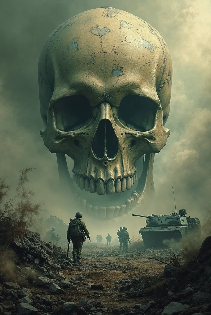 painting of a group of soldiers with guns and skulls in a field, with a skeleton army, skeletons rising from the dead, inspired by Brian Despain, by Brian Despain, inspired by Mort Artists, inspired by Alex Horley, dead soldiers, james gurney brom, detailed painting of dune movie, undead soldiers in background, mort kunstler