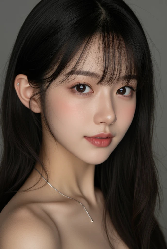 (((forehead、Northern Europe、White people、beautiful girl、Black Hair、White background、Summer clothes、Frills、race、long hair)))、table top, highest quality, figure, super detailed, finely, High resolution, 8k wallpaper, Perfect dynamic composition, detailed and beautiful eyes, Deco out,bionde, super big breasts, Natural color lip,white background, random cute poses,