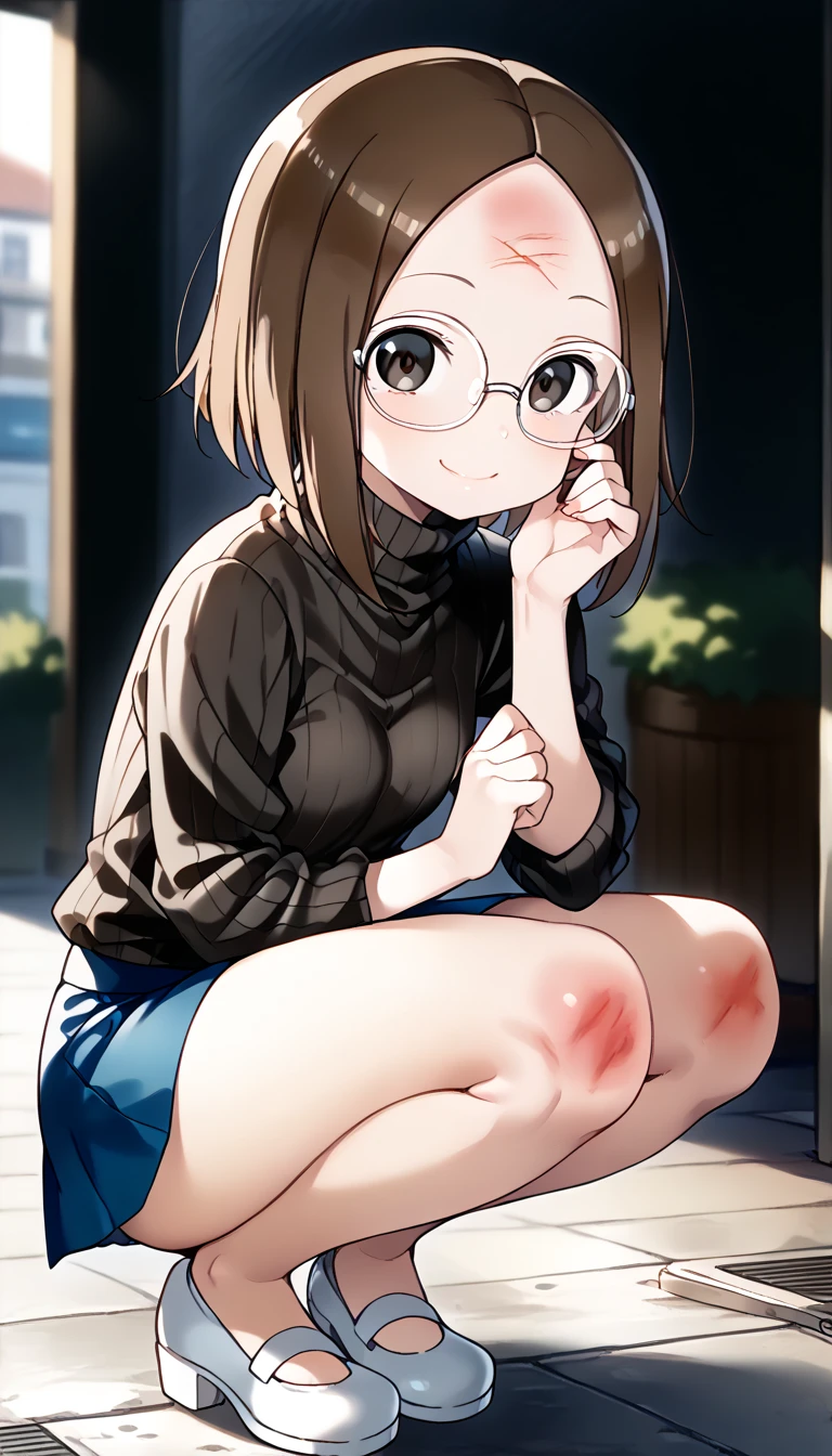 tomoekoga, Chie Koga, short hair, Brown Hair, blue eyes, Hair clip happy smile, smile, Open your mouth,Sleeveless hoodie,Black-rimmed glasses shorts,black tights,short boots,night,Hiding in a roofed building,Sitting on the steps of a building,So that the whole body goes into the illustration,
Break indoors, Alley,
壊す looking at viewer, Systemic
break (masterpiece:1.2), Highest quality, High resolution, unity 8k wallpaper, (figure:0.8), (Beautiful attention to detail:1.6), Highly detailed face, Perfect lighting, Highly detailed CG, (Perfect hands, Perfect Anatomy),