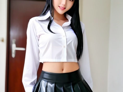 ((masterpiece)),(detailed),(perfect face),(thin),((???? long legs)),((beautiful legs)),(slim),((boob flash)),((???? slip)),(????? smile),((very ???? emotional face)),((very long hair)),(looking at viewer),(random hairstyles),(blonde hair),(trained body),((she has autumn drama makeup)),((seductive smiling)),(top-quality),(Photo realsitic:1.4),Raw photo,((1 girl)),(((Random hair)),(((Take different poses))),glowy skin,(Happiness:1.2),(she wearing seductive Thai university uniform),((only one girl picture)),((portrait)),(close up shot),((she wear white shirt short sleeve and black slit tight skirt, black pleated skirt)),(small brown belt),((big )),(big booty), picture in university toilet 