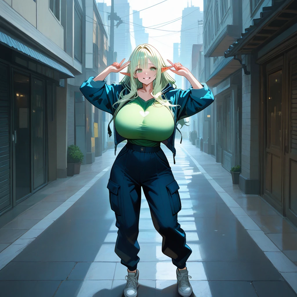 (4K quality), masterpiece, cinematic angle, (Best quality: 1.0), (Super High Resolution: 1.0), beautiful mature 36 year old woman, standing at approximately 5'1" tall, has neck-length hair, honey blonde hair, wavy hair, has tan-olive skin, light green eyes, has a beautiful smile, ((slim, petite)), her breasts are C-cup, ((Is wearing a yellow off-shoulder top, glossy black leggings, silver hooped earrings, silver wedding ring, silver bracelets and white Nike sneakers)), is wearing pink makeup, is wearing red lipstick, she's holding a cell phone, she's standing in the streets of Los Angeles