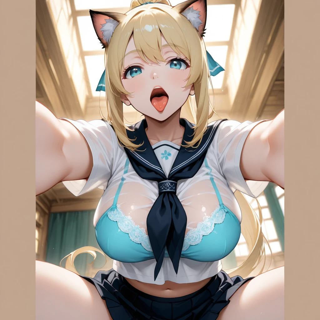 Baby face Big tits Neat and clean Blonde Long hair Pretty girl School swimsuit Locker room Crouching cowgirl Open legs Very thin beautiful legs Image quality type 8k Looking into the whites of the eyes Screaming with mouth wide open Anyway big breasts Hip thrust gesture forward With cat ears and tail Teasing Perverted Exhibitionism Temptation Drenched Urinating Estrus  Lust Limit of patience
