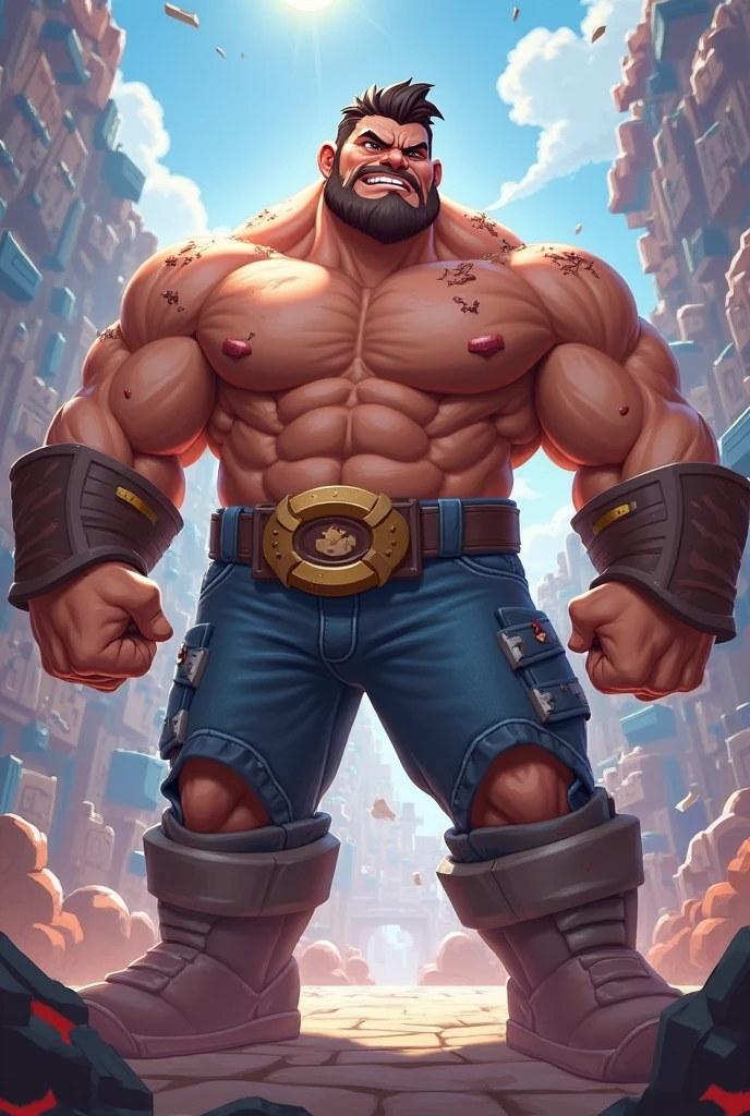 A beefy bearded Asian badboys man with a more bigger body size, big pregnancy belly, pumped chest, tribal art style tattoos, authoritative and protective expression, hugging from behind, worshiping and squeezing his chest, wearing a rapper outfit with pirate details, night neon seaport lights, low angle camera, add bandage around his body, holding a mic and singing, flexing muscles, fisheye camera