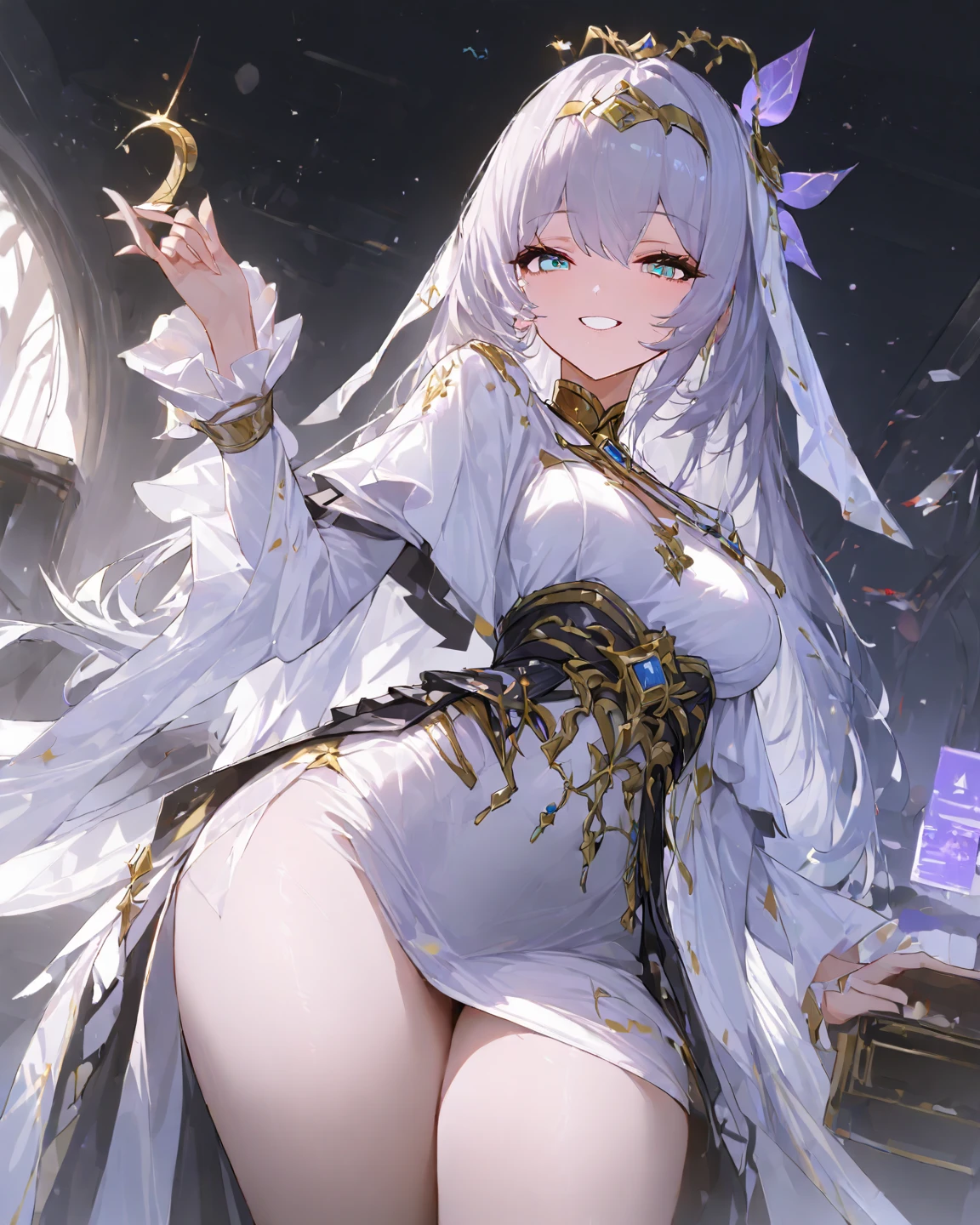 (Masterpiece, Best quality, Ultra-detailed, A high resolution), Perfect face, side-lighting, Glossy glossy skin, standing,
(full bloom), (Shine), lighting, Ray tracing, Sci-fi, City, street, Outdoor, Depth_af_Field,
shenhe \(Genshin Impact\), Silver eyes , hair on one eye, (hair adornmentreast curtains, High heels, Long hair, whirlwind of water,gravid,pregnant belly