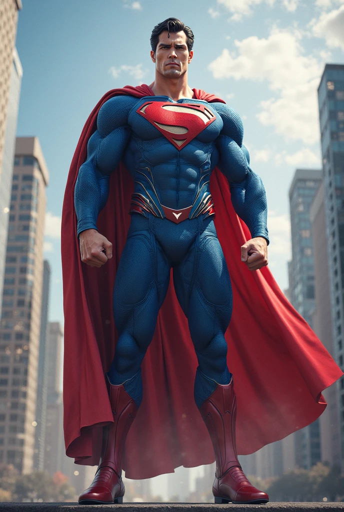 cinematic film still of  <lora:Superman v3:1>
Kal-El, Kryptonian, Man of Steel, Superman a comic book superman standing through the air with a red eyes,solo,black hair,red eyes,1boy,male focus,cape,bodysuit,muscular,glowing,muscular male,glowing eyes,rock,red cape,manly,superhero,blue bodysuit,debris,dust, shallow depth of field, vignette, highly detailed, high budget, bokeh, cinemascope, moody, epic, gorgeous, film grain, grainy