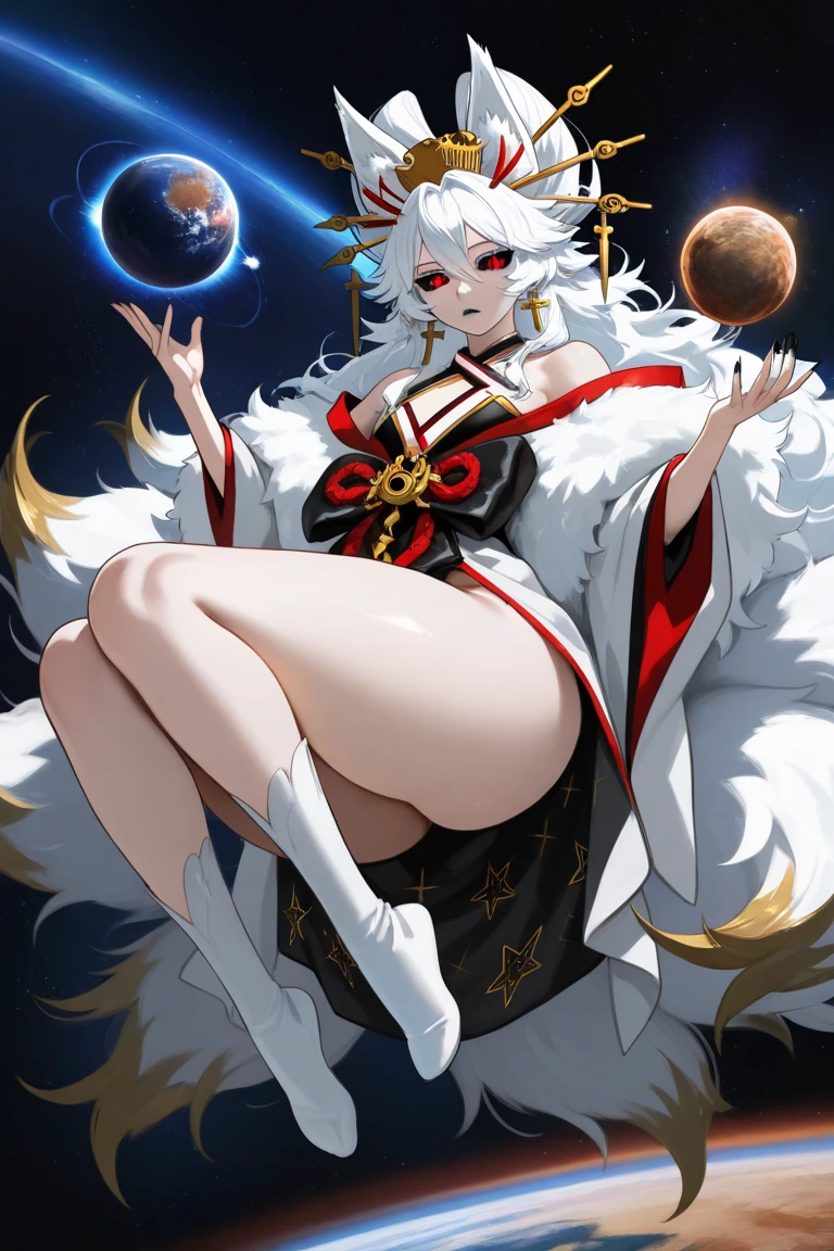 Highest quality, masterpiece, Ultra-high resolution, Girl、Big Tits、、A well-developed body、自重で垂れ下がるBig Tits、Deep valley、Tight waist、Sexual ignorance、Fox Beastman、Pale-colored kemonomimi、Bushy Tail、seiza、Fox costume、Big breasts、Maternal body、Smooth Skin、near