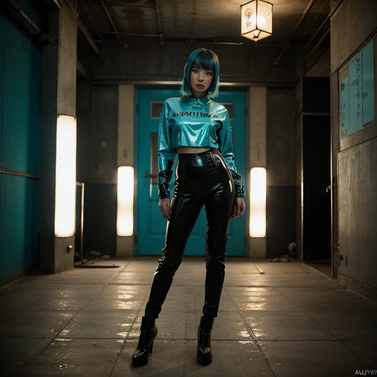 ((((7+girls)))), ((All Light Blue Leather Fashion))))), (Masterpiece)))), (Highest quality))))(16K)))), (Detailed description)))), (High contrast)))))), (Japan people), ())), 18 years old, ( Boyish)))), ((Erotic)))), ((Wild)), (Super big breasts))))), (Camera gaze), (Full body)), ((Light blue hair))))), ((Riders Jacket)))), (Leather pants))), (Leather boots)))), (((((Standing)))))), ((((Professional Lighting))))), (Moonlight), (Tokyo)