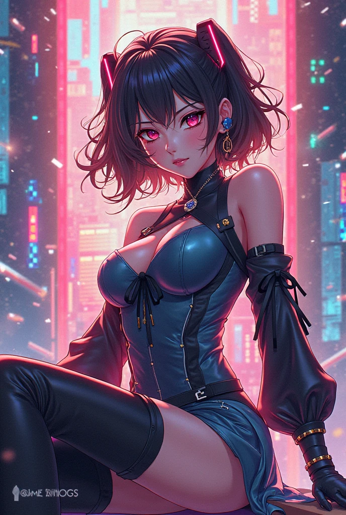 girl spacepunk,(((1girl))),((cute and beautiful afro haired girl)),((((black race)))), (large breasts:1.4),saggy breasts,(((( neon blue afro hair:1.35,((afro hair:1.35)),afrohair,afro:1.35,dark hair, neon blue hair,Double hair bun:1.3)))),medium hair,((heterochromia:1.5, (yellow_eye and red_eye))),intricate eyes,beautiful detailed eyes,symmetrical eyes,((fat)),((((tan,dark skin,black skin:1.35,dark-skinned_female,dark skin:1.3,ebony skin,lustrous skin:1.5,bright skin: 1.5,shiny skin,very shiny skin,shiny body,illuminated skin,wet legs)))),(spider lower abdomen,narrow waist,wide hip,athletic body,inflated legs),(((detailed face))), cute,slutty,sensual,seductive look,seductive,erotic,enchanting,((nsfw)), revealing clothing,show skin,(((neon green fishnet dress))),((slave collar)),(((wet clothes,intricate outfit,intricate clothes))), (dynamic pose:1.0),solo focus,embarrassed,(centered,scale to fit dimensions,Rule of thirds), cyberpunk city by the ocean at night, with bright neon signs and dark stormy clouds and puddles, scenery:1.25, artistic photography,(photography taken by sldr),highres, sharp focus, (ultra detailed, extremely detailed), (photorealistic artwork:1.37),(extremely detailed CG unity 8k wallpaper),((synthwave background theme)),(((vibrant colors))),(intricate background),(masterpiece),(best quality),
