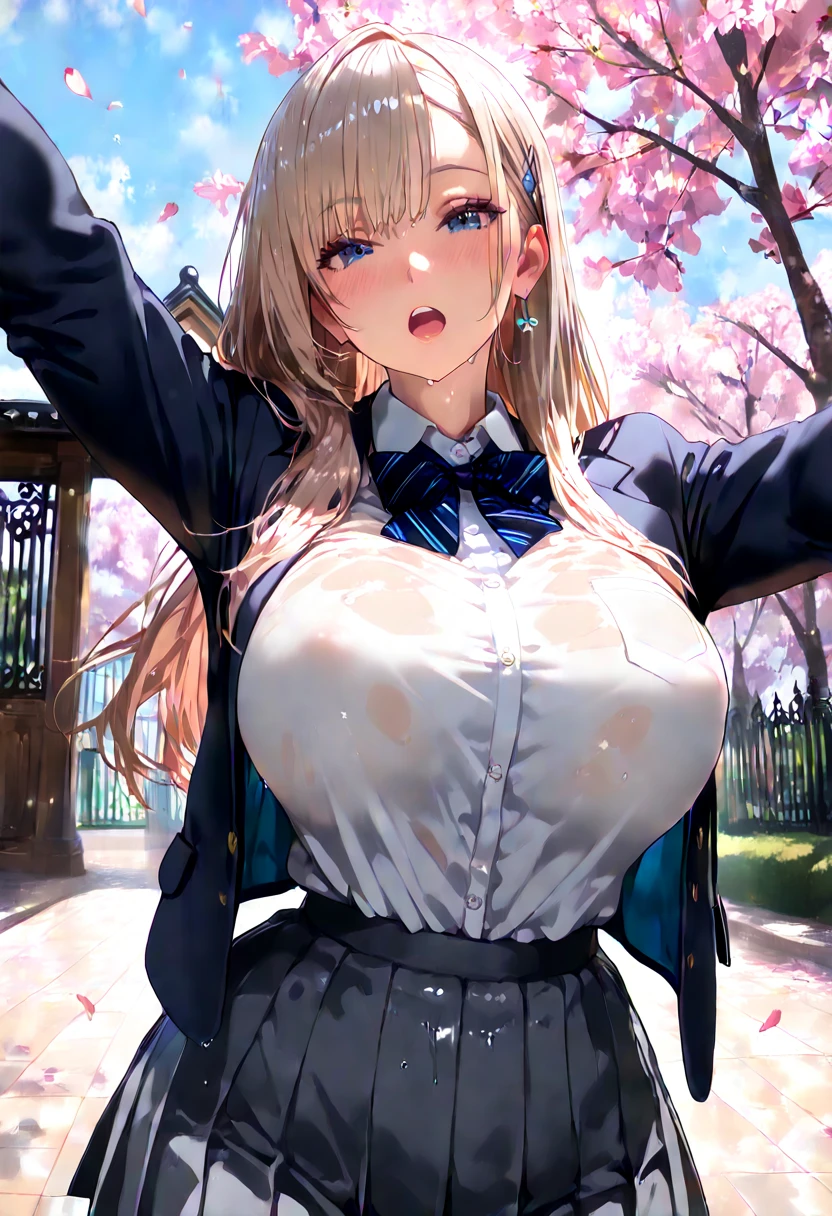 many high school girls、Large number of people、schools、校服、Classroom、huge tit、In the crowd、Women only、governess、suits、tight skirts、a blond、foreigner、bule、Students