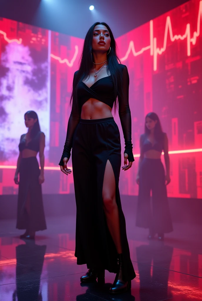 cinematic close-up photo of Kelly rowland wearing a orange halter top and mini skirt, standing in a dark luxury living room at night with her friends, long hair, crowded living room, hip hop crowd, her friends stand in the background, classical decor mansion living room
