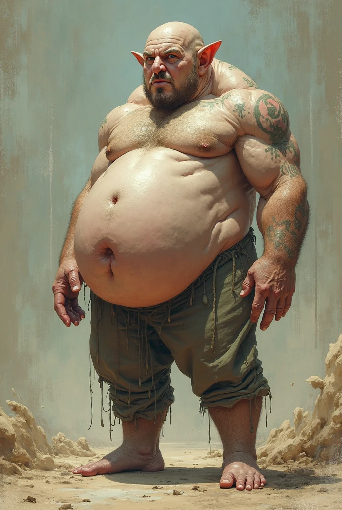 A fat man and there are houses in his rolls 