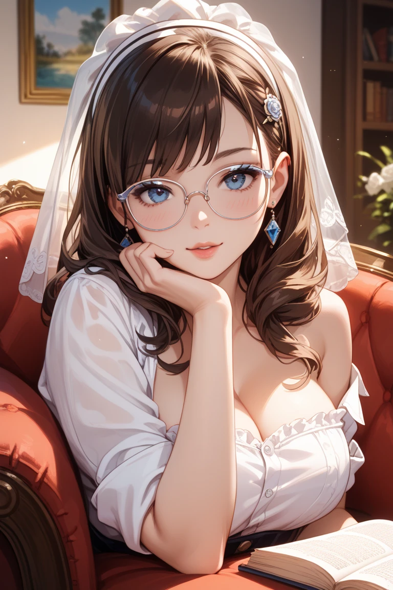 1girl, ai_mie, medium hair, glasses, wedding dress <lora:ai_mie_v2-200:1>
