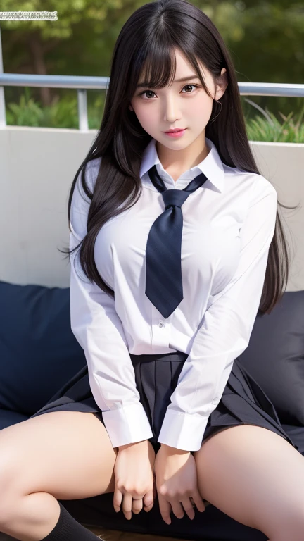 See-through purple polo shirt、Transparent nipples、Big Tits、See-through pantyhose、Transparent pantyhose、classroom、On campus、School、Pussy line、Bite、Spread your legs、Purple Hair