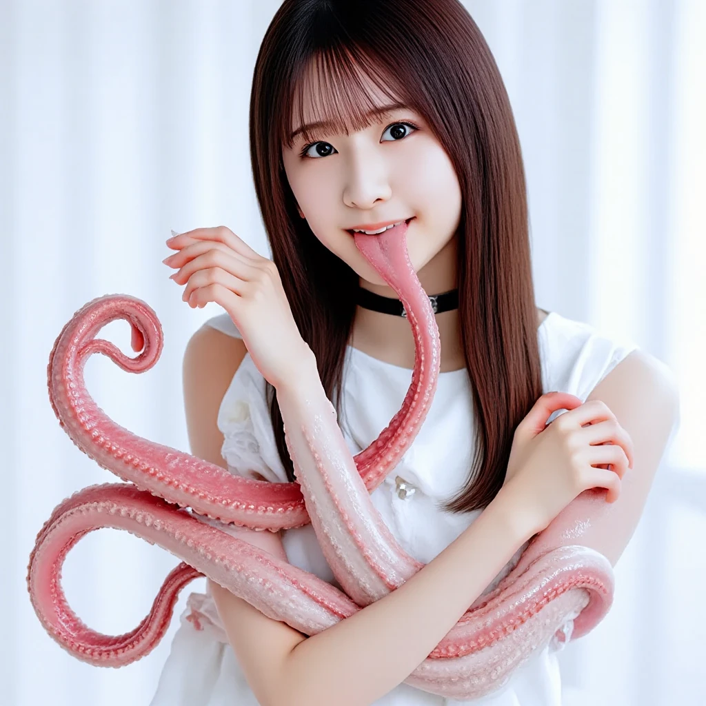 (1 The Ultimate Beautiful Mature Nurse)、Ultra detailed face、Detailed lips、Detailed eyes、double eyelid、((Brunette bob hair))、(Nurse uniform:1.3)、(Glamorous Body)、(Huge breasts)、smile、Thighs Thighs Thighs Thighs, Exactly, Perfect Image Realism, background: (Hospital patient room:1.2), Cowboy Shot, 细致background, Detailed costume, Perfect lighting、Hyperrealism、(Photorealistic:1.4)、Maximum resolution 8K, (masterpiece), Very detailed, Professional tentacles wrap around the body、、The tentacles feel good、Tentacles caressing nipples、Intertwining tentacles、Hose-like tentacles、Tentacles wrapping around chest、Tentacle caressing、Snake-like tentacles、沢山のtentacle caressと媚薬、、tentacle caress、tentacle caress媚薬、Tubular tentacles))、Tentacles wrap around the body、、Intertwining tentacles、Hose-like tentacles、Snake-like tentacles、Many tentacles caressing her chest、Tentacles caressing nipples、Tentacles caressing nipples、Tubular tentacles))、(