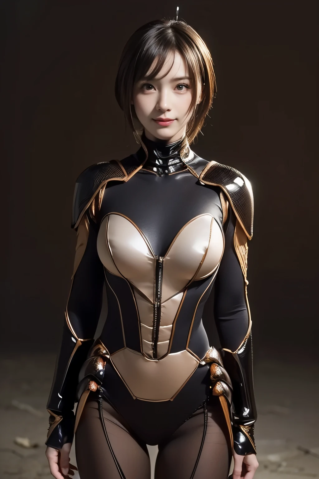 (high resolution,masterpiece,best quality,extremely detailed CG, anime, official art:1.4), realistic, photo, amazing fine details, all intricate, gloss and shiny,awesome many layers, 8k wall paper, 3d, sketch, kawaii, illustration,( solo:1.4), perfect female proportion,villainess, (fusion of dark brown cockroach and lady:1.4), (brown cockroach form lady:1.2), (brown cockroach lady:1.2), (fusion:1.2), (solo:1.4), (evil smile:1.2), muscular, abs, (cockroach brown exoskeleton bio insect suit:1.4), (cockroach brown exoskeleton bio insect armor:1.2), (brown transparency cockroach wing:1.4), (brown cockroach antennae:1.3),