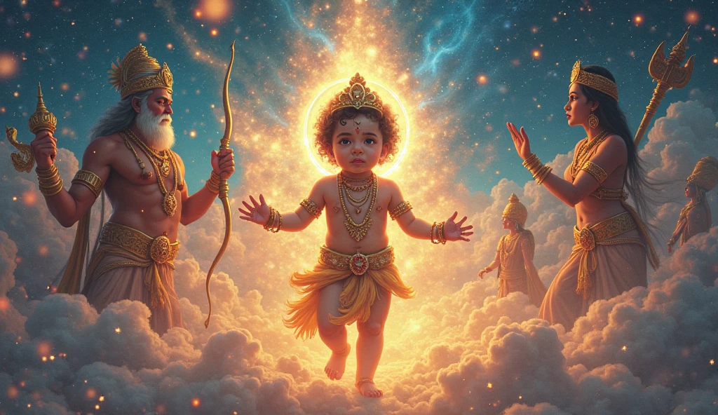 Lord Krishna & Lord Ganesha pulsing sunshine bliss & cosmic love & abundance & healing to all beings