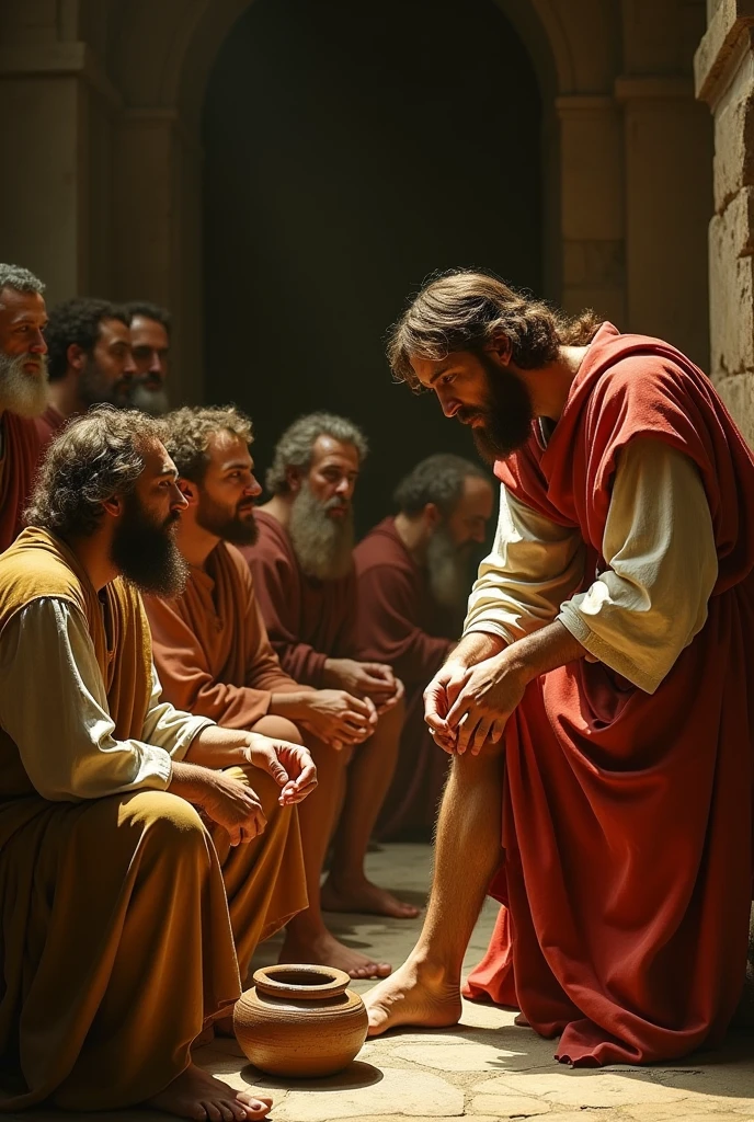 Create an image that depicts the Apostle Paul in a moment of detention by Roman soldiers, captured in a scene that reflects the transition of his life before becoming a follower of Christ to the pivotal moment of his conversion.