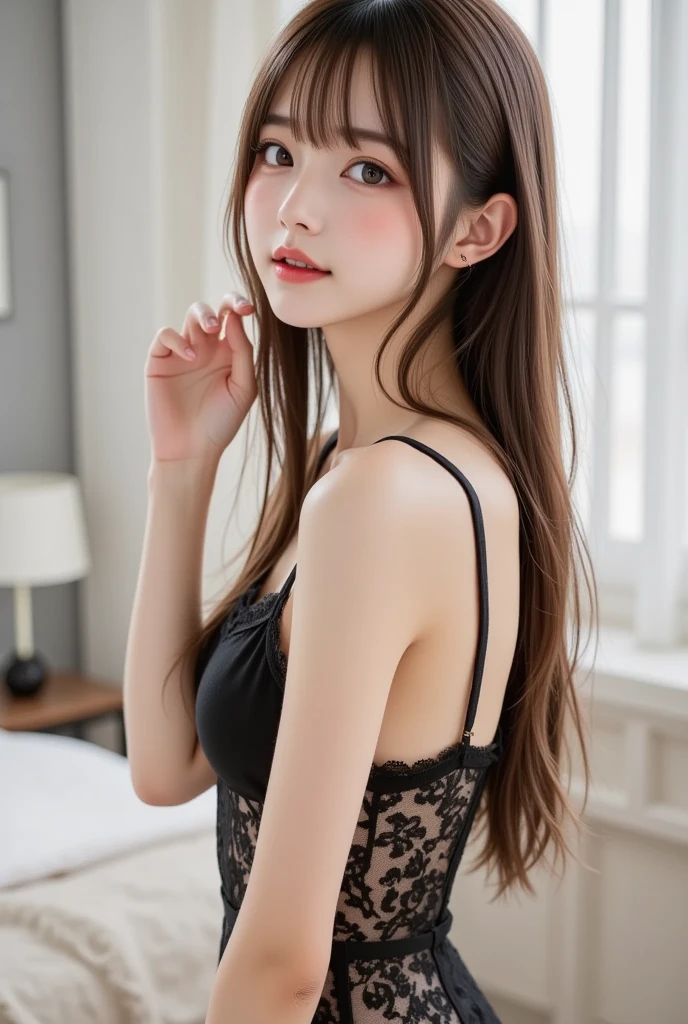 Tabletop, Highest quality, shape, Very detailed, finely, High resolution, 8k wallpaper, 完璧なダイナミックな構shape, Beautiful and exquisite,ランダムなcute髪,,Natural color lip, 20-year-old girl、cute、Looking into the camera,Always blur the background,Perfect and beautiful face,Slim face and figure,Big eyes、Putting on gal makeup,Small face,smile,Blurred Background,Elegant feminine face、Change pose randomly、Randomly change the shooting angle and position、smile、Top to bottom々Shoot from the right angle and direction、Real Photo、Raw photo、Real human skin,finely描かれた肌:1,4、Normal anatomy
