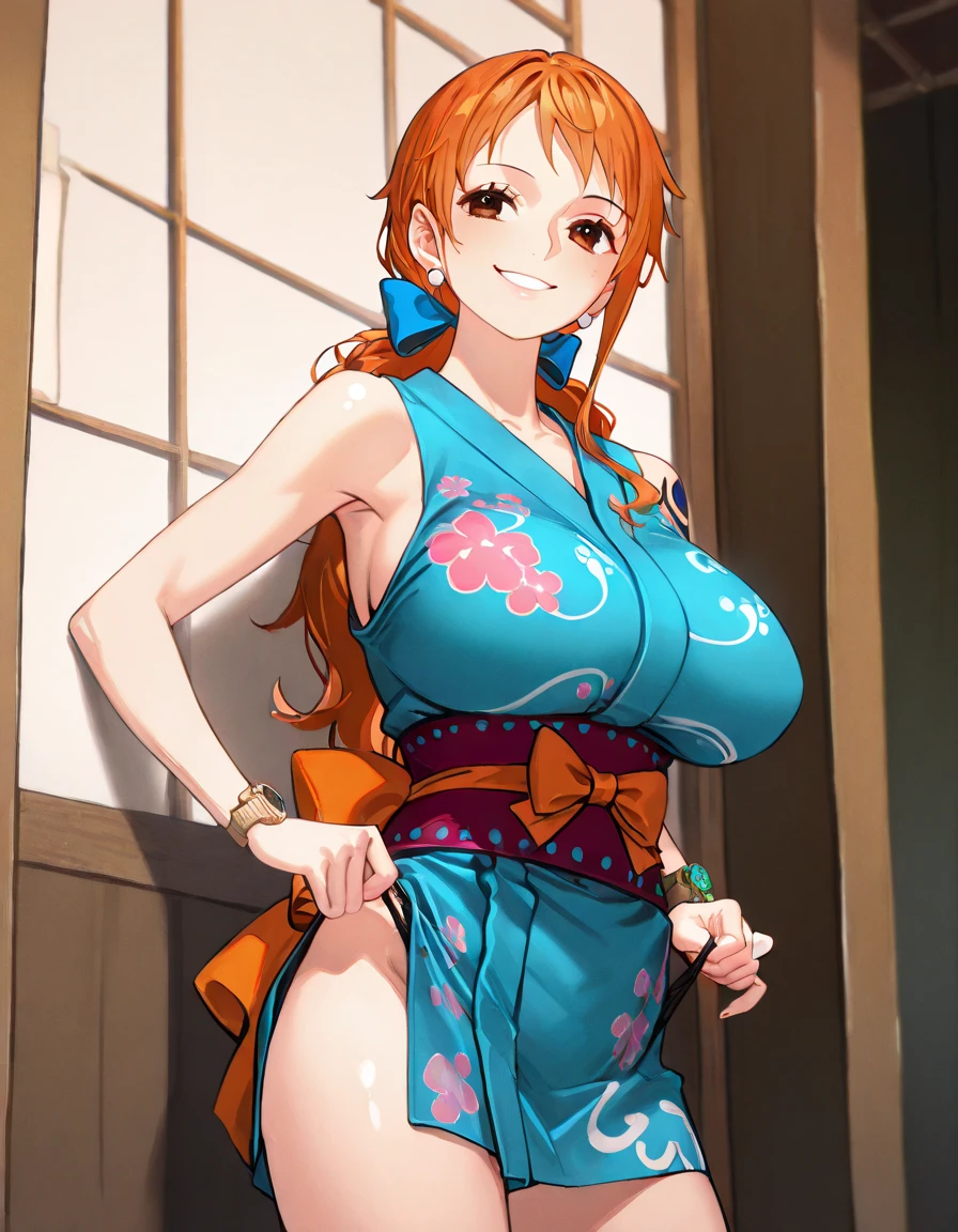 Sushi chef preparing elaborate extravagant dish of sushi, Japanese headband, comically sized sushi knife, comically sized fish, open bay window in background, ocean view, sunset, sun rays,
((highly detailed)) ((huge breasts:1.2))
((Breasts bursting out of clothes:1.25))
