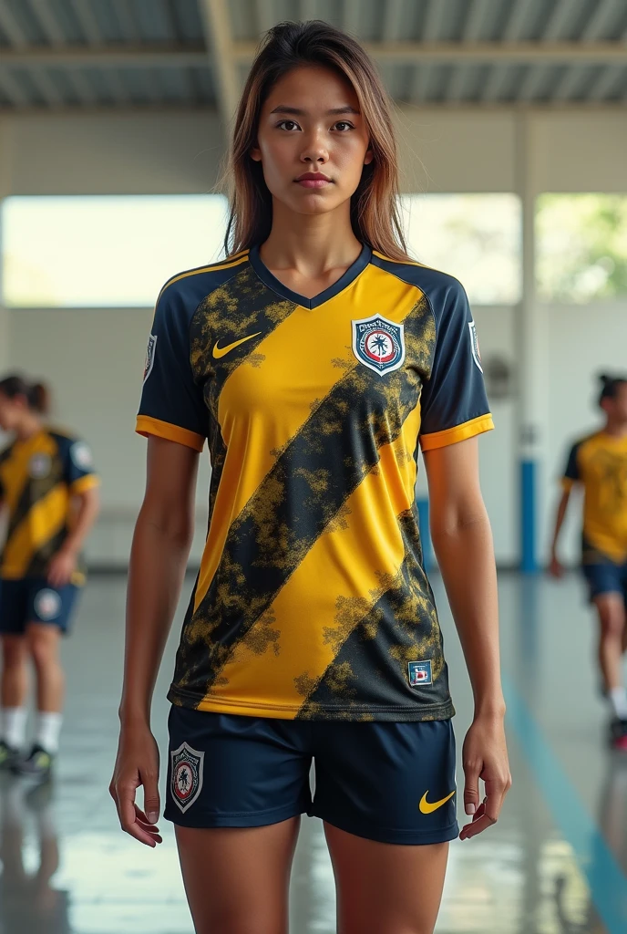 Menina indiana madura bonita, in brazil national soccer team uniform, ((fins, pequeno)), fotorrealista |, fotografia, obra prima, realista, Realismo, fotorRealismoo, Alto contraste, arte digital fotorrealista | trending in Artstation 8k HD high definition detailed realistic , circunstanciado, textura da pele, hiper detalhado, textura de pele realista, armadura, melhor qualidade, Ultra high resolution, (fotorrealista |: 1.4), high resolution, circunstanciado, Foto RAW, sharp re, by lee jeffries nikon d850 film stock photography 4 kodak camera portra 400 lens f1.6 Cores Ricas Textura Hiper Realista textura da pele (seios fartos) Realistic Dramatic Lighting Irrealengine Trend on Artstation Cinestill 800