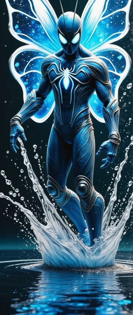 <lora:AdamHughesStyleV7:0.95> <lora:Iceman-RLouisDrake:0.95> Robert Louis Drake, solo, smile, short hair, 1boy, closed mouth, monochrome, upper body, male focus, muscular, hero pose, muscular male, blue theme, ice statue, intricate details, masterpiece, absurdres, best quality, realistic, Highest Quality, (diffused soft light), dramatic lighting <lora:made_of_ice:0.25>, standing on top of water freezing