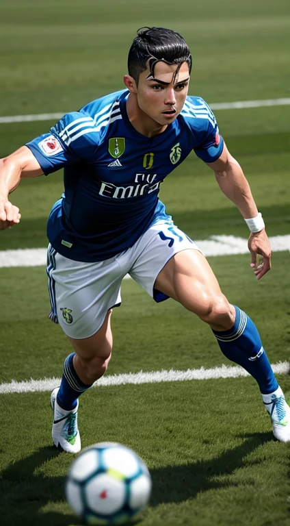 Height: 1,87 meters (6 feet 2 inches)
Weight: Approximately 83 kg (183 pounds)
Physicist: Athletic, muscular and defined Speed: Known for his explosiveness and speed, both with the ball and without it Resistance: Excellent physical resistance, maintaining high performance during the 90 minutes of the game Strength: Remarkable leg strength, allowing impressive jumps and power in kicks Coordination and Agility: Great motor coordination and agility, facilitating quick dribbles and changes of direction Professional Skills:
Finishing: One of the best finishers in the world, able to score goals with both feet and head Free Kick: Free kick specialist, Known for his unique technique and heading accuracy: Exceptional skill in the aerial game, scoring many headed goals Game Vision: Excellent game vision, Able to make accurate assists and create opportunities for his teammates Determination and Discipline: Extremely dedicated and disciplined both in training and in games, always seeking to improve its performance Leadership: Inspire your teammates with your professionalism and winning attitude, often taking a leadership role in the Popularity and Charisma field: Loved by fans around the world, not just for your skills, but also for his charismatic presence and his philanthropic work Cristiano Ronaldo is not only an extraordinary football player; he is a symbol of determination, skill and success in sport. His impressive career and exceptional physical characteristics have made him one of the most iconic and admired athletes of all time..
This prompt covers a wide range of characteristics that define Cristiano Ronaldo as an exceptional football player.