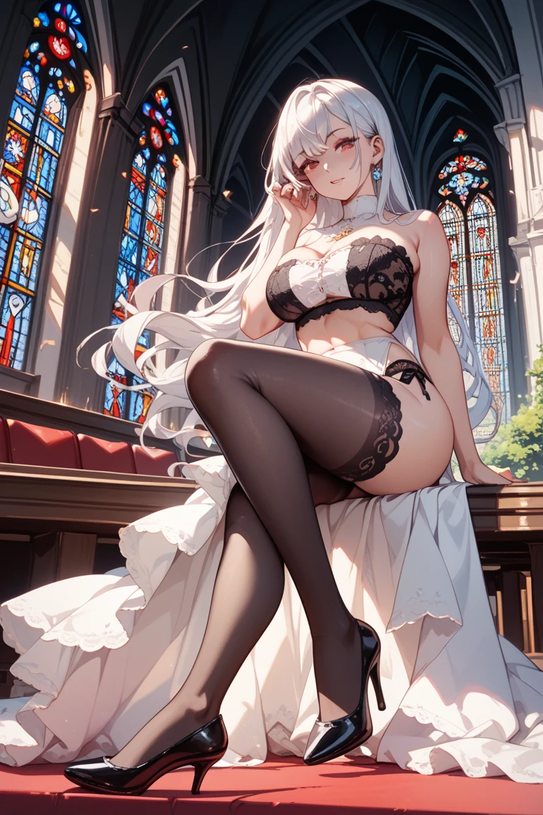 Breasts, Colossal, Twin Tails, Silver Hair, Priest, Side, Saint, Nasty