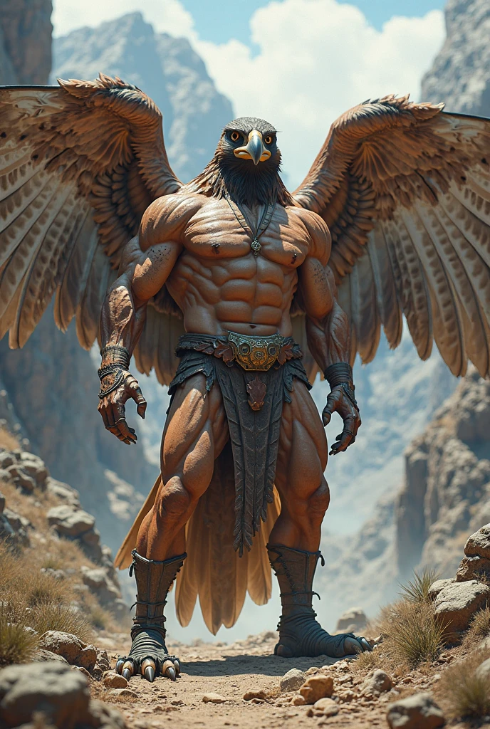 A superhero with Colombian culture, half human, half condor