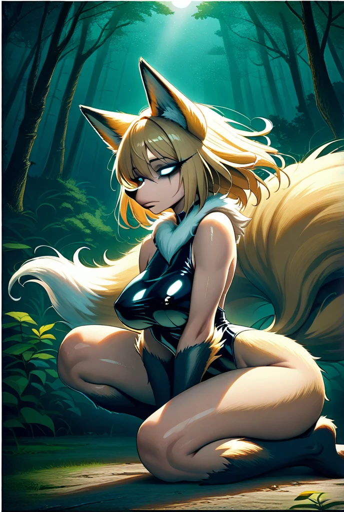 by fluff-kevlar, by ouka, by Kilinah, (((woman, breasts, antrum, extremely detailed, extremely detailed legs, extremely detailed arms, extremely detailed face, perfectly detailed eyes, perfectly detailed anatomy))): 1.2, beautiful and detailed portrait of an anthropomorphic vixen ((female))), anthro, female, fox, high definition, good anatomy, yellow fur, yellow body, simple background, highly detailed face, deep yellow iris, yellow eyes, yellow hair, long hair, dark lighting, moody lighting, full body, sexy body, slanky body, sexy face, nice, hot, cute, night, blushing, friendly smile, smile, friendly, elegant, dark, mysterious, alluring, beautiful, thigh highs, chest wear, covered chest, underwear, hand on hip, sassy pose, whip, holding a whip, seductive pose