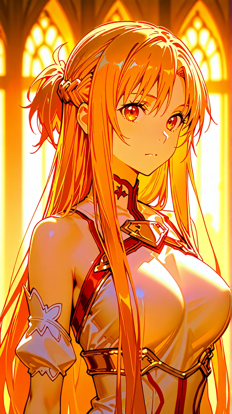 masuterpiece, Best Quality, 1girl in, Solo, (Red jewelry with low chest), (Detailed face), Full body, blonde hair, despair, Ponytail, diadems, Upset, empty eyes, rape face, blue sky, half-closed eye, nsfw