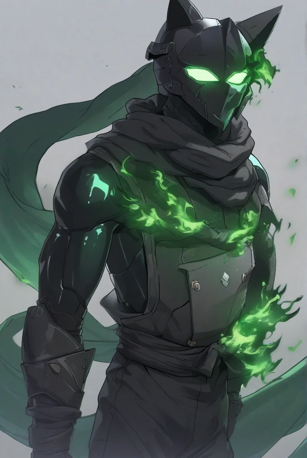 1guy,green glowing eyes,wearing black hoodie
