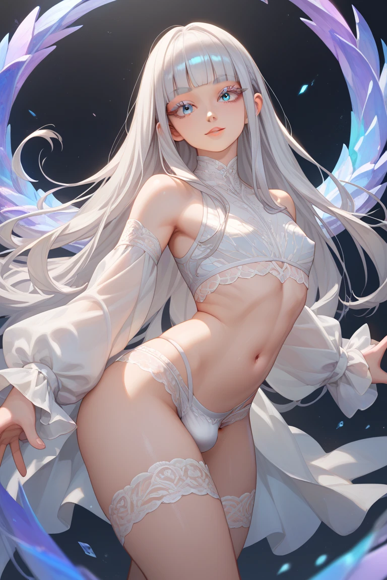 White silk pantyhose,open open mouth,spread their legs,Cute nose,cute and beautiful girl,The legs are relatively long,The chest is relatively large,Naked,,Face me below,The eyes are relatively large,Good facial features,Long hair,The reveal panties,The eyeballs are relatively large,sparkle in eyes,Tender feet,The nose is relatively large,White color hair,Raise your hands,Stick out her tongue,No shoes on,Pee,dual horsetail,Sweat all over the body,Squat horse step,Touch your fingers on your panties,With a lollipop in his mouth,streaming tears,The back is facing me,stooped,16K resolution