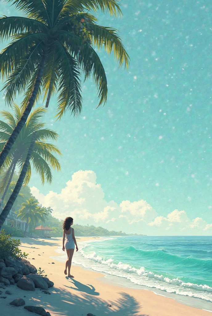 best quality,ultra-detailed,realistic:1.37,seaside landscape,beautiful girl,(((blue moment))),peaceful atmosphere,golden sunset,gentle waves,seagulls flying,soft sand,curved coastline,serene horizon,seashells,seaweed swaying,swimsuit-clad figure,playful smile,carefree expression,wind-blown hair,barefoot,water reflecting the sky,sunlit clouds,distant ships,seagull's call,crashing waves,splashes of water,tranquil scene,isolated beach,palm trees lining the shore,cool breeze,rocks protruding from the water,shimmering reflection on the wet sand,bright colors,blues and pastels,dreamy atmosphere,romantic setting,peaceful escapism,serenity in nature,lone seagull soaring in the sky,calmness enveloping the surroundings,tranquil beauty.