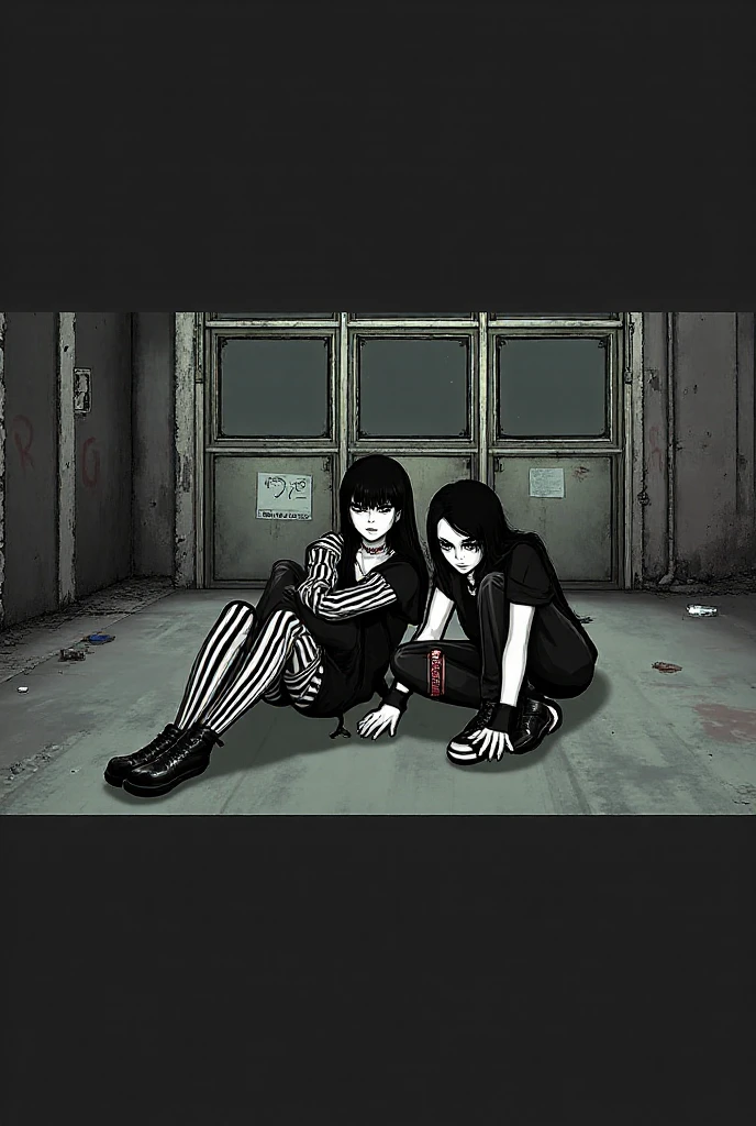scene_style emo couple in a dark dirty room, red, hk_style, <lora:hk_style_v1.0:0.7> <lora:scene_style:1.2>