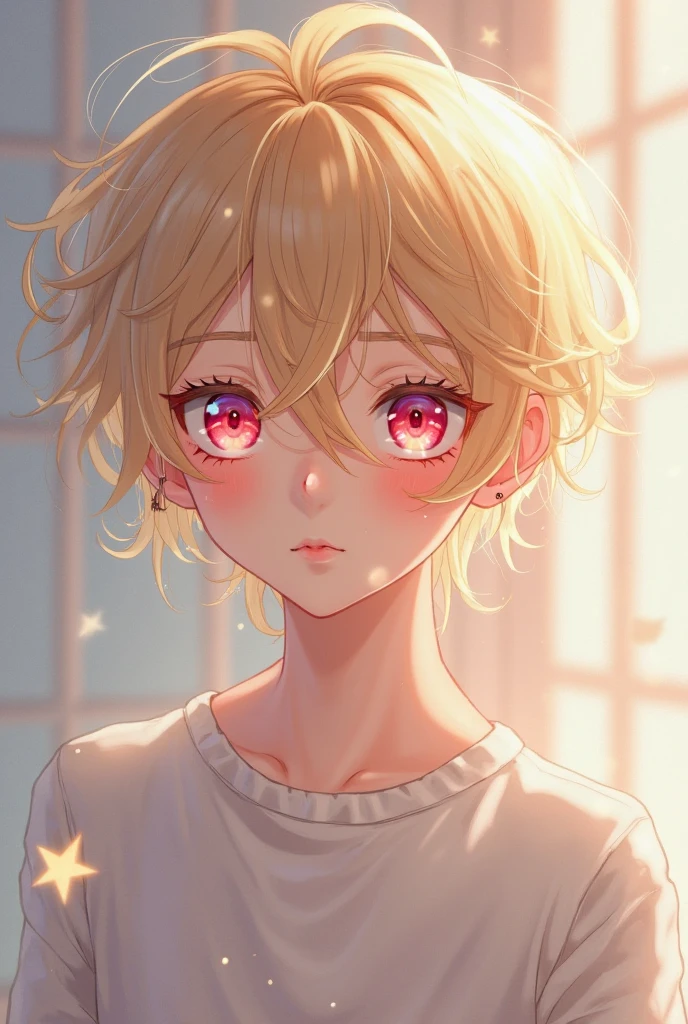 +cute boy+Sweet+cute+blond hair+red eyes+small+nsfw