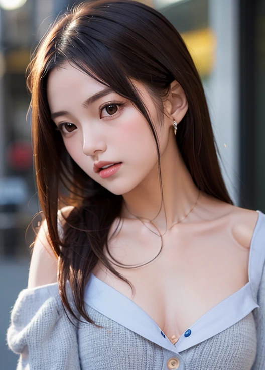 8K, Top quality, Intricate details, Ultra Detailed, Ultra-high resolution, masterpiece, Random Angle,  slim, Smile, (cosmetic: 0.4), (蓬松的blue eyes: 1.21), blue eyes, Looking at the audience, ((whole body)), 1 Girl, Solitary, 1 girl, (( whole body)), close up, , ((High target)), (((Fitness))), (((Thin face))), Pointed face, Sharp eyes, (((Black Hair,  )) , (Delicate face), Pointed face, Small lips, 
 (( )), ((Open coat)),  Delicate face, Detailed breasts, , Large Breasts, detaileds, , Beautiful girl with prominent slim abdominal muscles: 1.4, Six-pack abs: 1.4, Botox for chest, Large target, Perfect body, Detailed legs, (( Dark background)), black background, (((看whole body)))