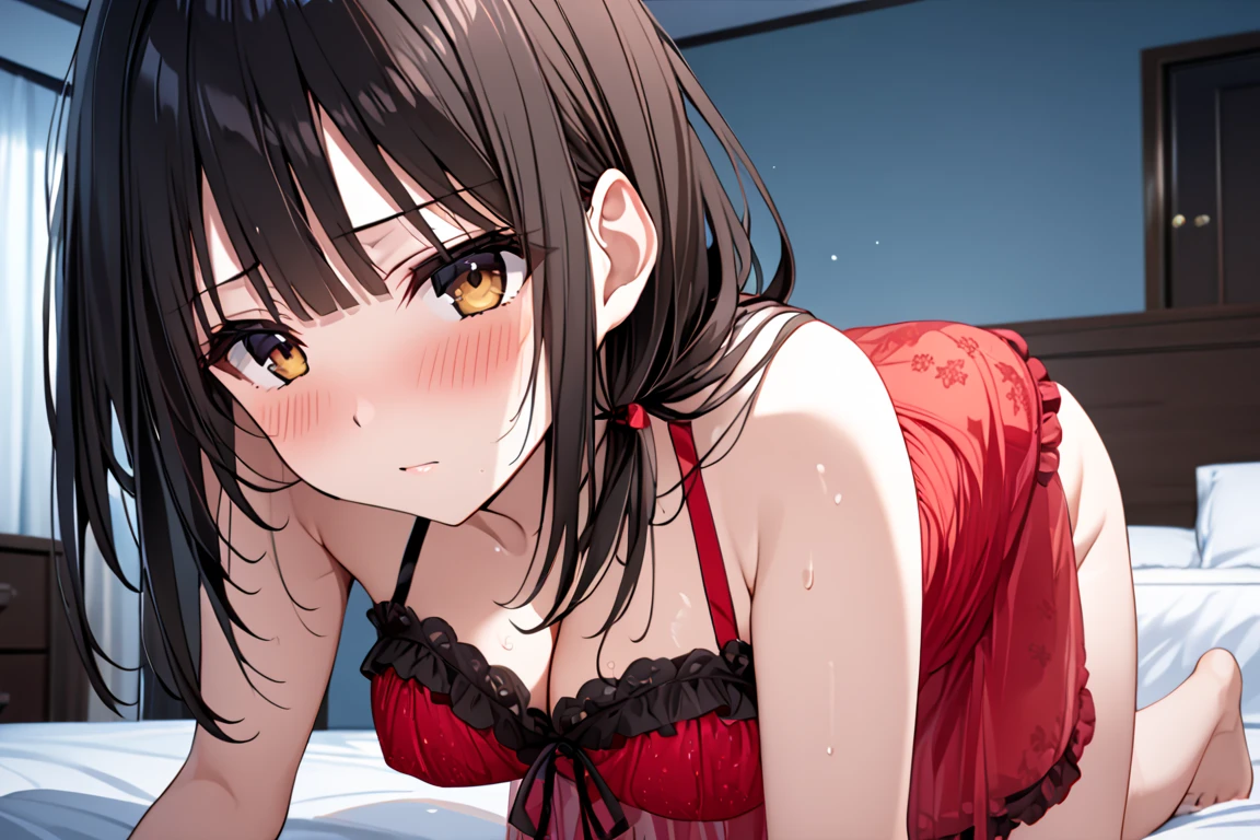 anime women kissing in their bra and underwear, megumin