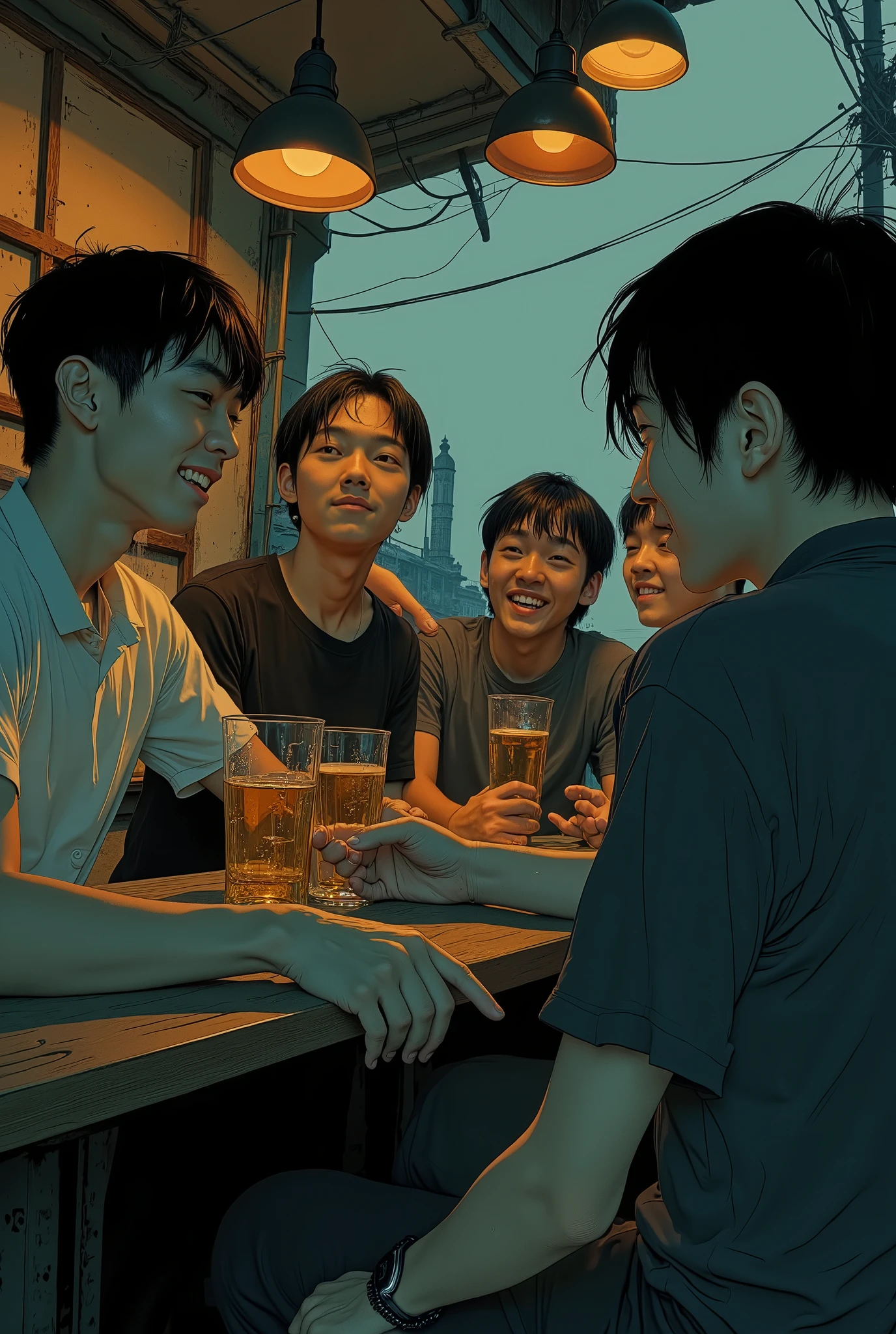 arafed man sitting in a chair looking at his cell phone, bottles of alcohol next to him, # oc, #oc, artist unknown, captured on iphone, 🕹️ 😎 🚬, busy night, holding beer bottles, f / 1. 9 6. 8 1 mm iso 4 0, in a bar, drink, inspired by Liam Wong