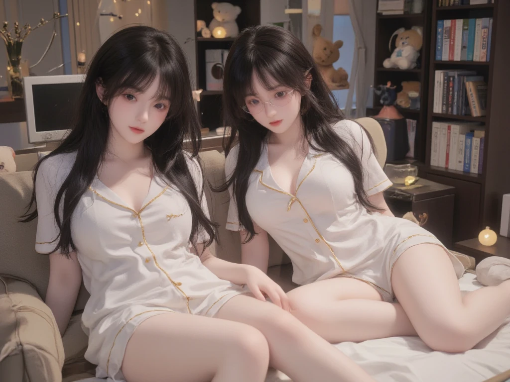 On the bed lay a uniformed woman,