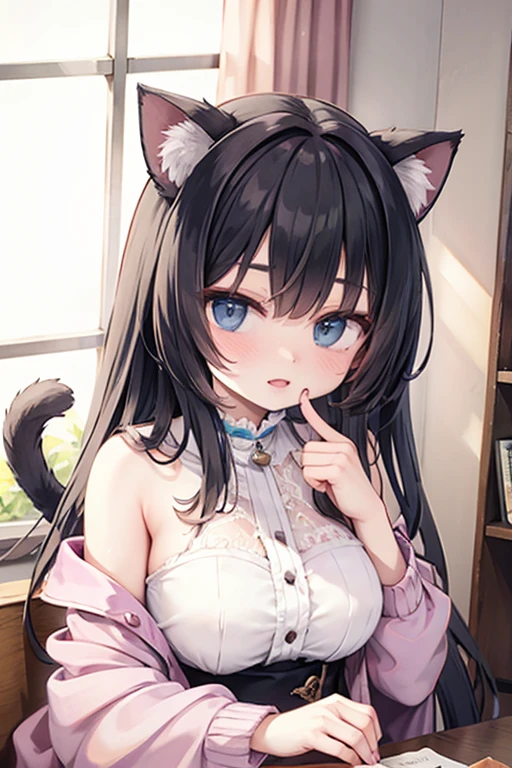 Sexy big breasted cat ears girl