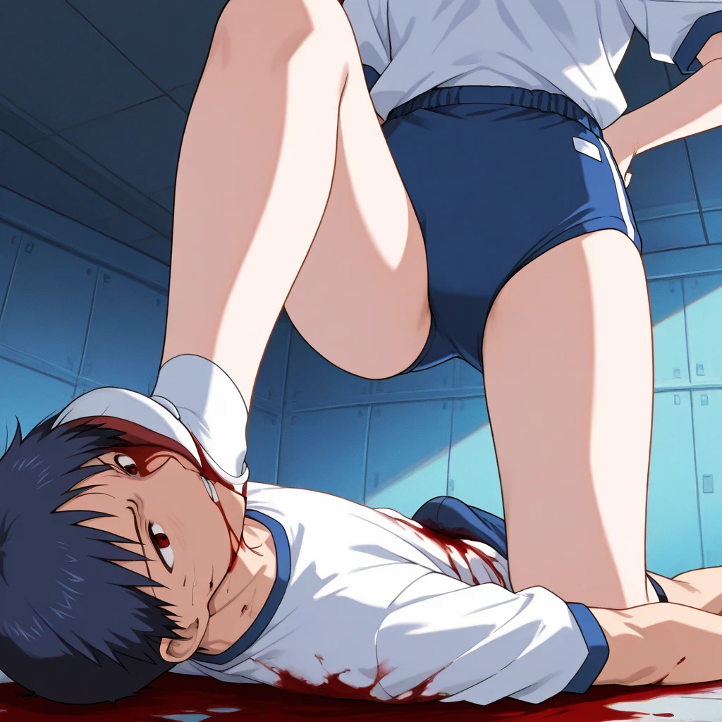 score_9, score_8_wonderful, score_7_wonderful, sauce_anime,Blue lock,Isagi Yoichi,Male Focus,1 male,No pants,Red tie,Auction,Long sleeve white shirt,On all fours,Place your hands on the floor,penis,Leash color,View your viewers,Squat,humiliation,Obedience,slave