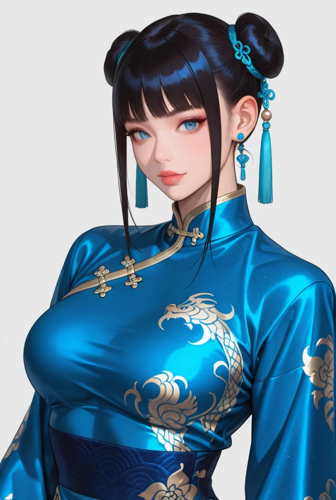 Qing Dynasty official uniform pattern((Large Breasts)))Breast sagging、Low-cut(((Cleavage )))、