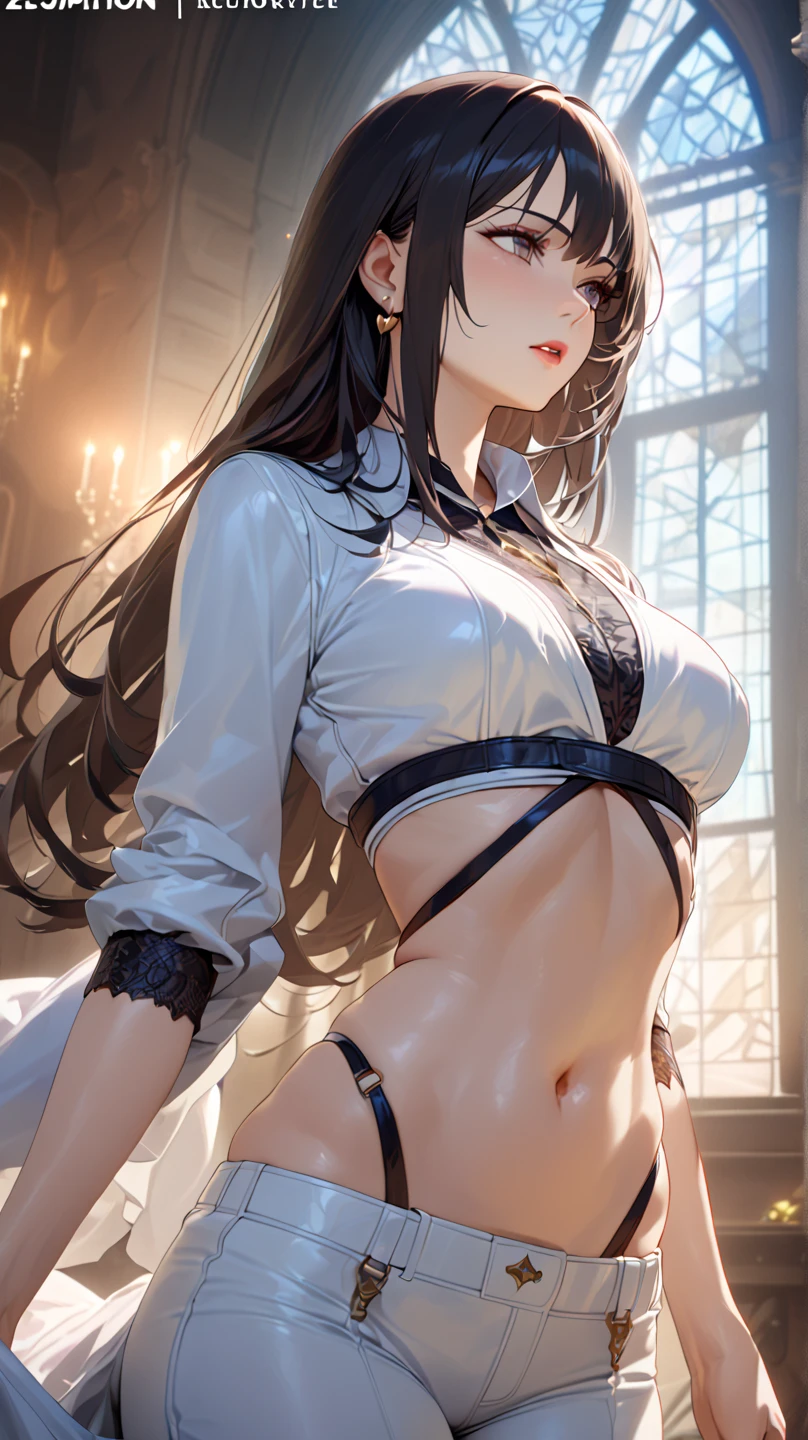 8K high resolution,  masterpiece, accurate, Anatomically correct, Winner of numerous awards, 最high quality, High-resolution model, high quality, Very detailed, Ultra high definition, Textured skin, One woman,32 years old,solo,Very large breasts, Very big buttocks,In underwear,Shortcuts, bangs, Brown Hair, Twin tails, Cowboy Shot,indoor,Striptease,