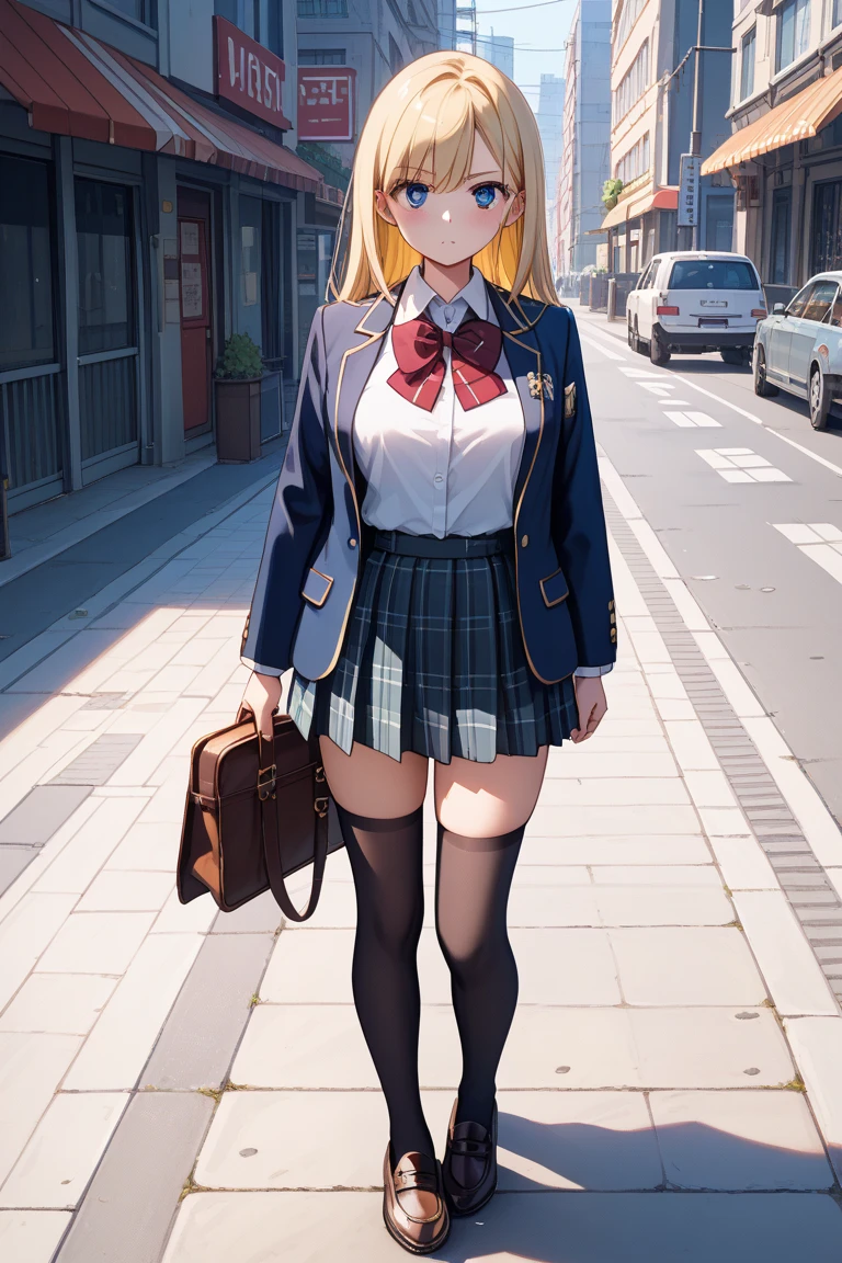 (1 girl),(high quality), (High resolution), (extremely detailed), (8K),(lower body shot),(Hotaru is wearing Genshin Impact costume and panties.),(wearing black knee-high stockings)not wearing shoes,perfect writing,(Beautifully erect nipple shape),High resolutionの美しい目,(neutral white lighting:1.2),Walking around the city during the day