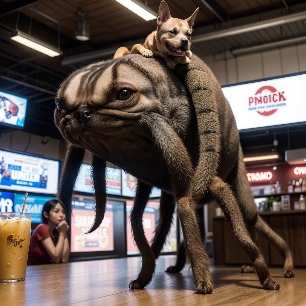 ((((realistic, photorealistic, photo, photography, 8k uhd, ultra-detailed, feral, huge penis, POV, on side, leg up, tapering penis)))), hyper realistic, ultra detailed image of a terrordog, feral, thick thighs, realistic, detailed background, dark skin monster, claws, (short tail:0.8), (((((solo, on side, in pain, Teats, lactation, paws, pov, long excessive hyper anal feces)))))