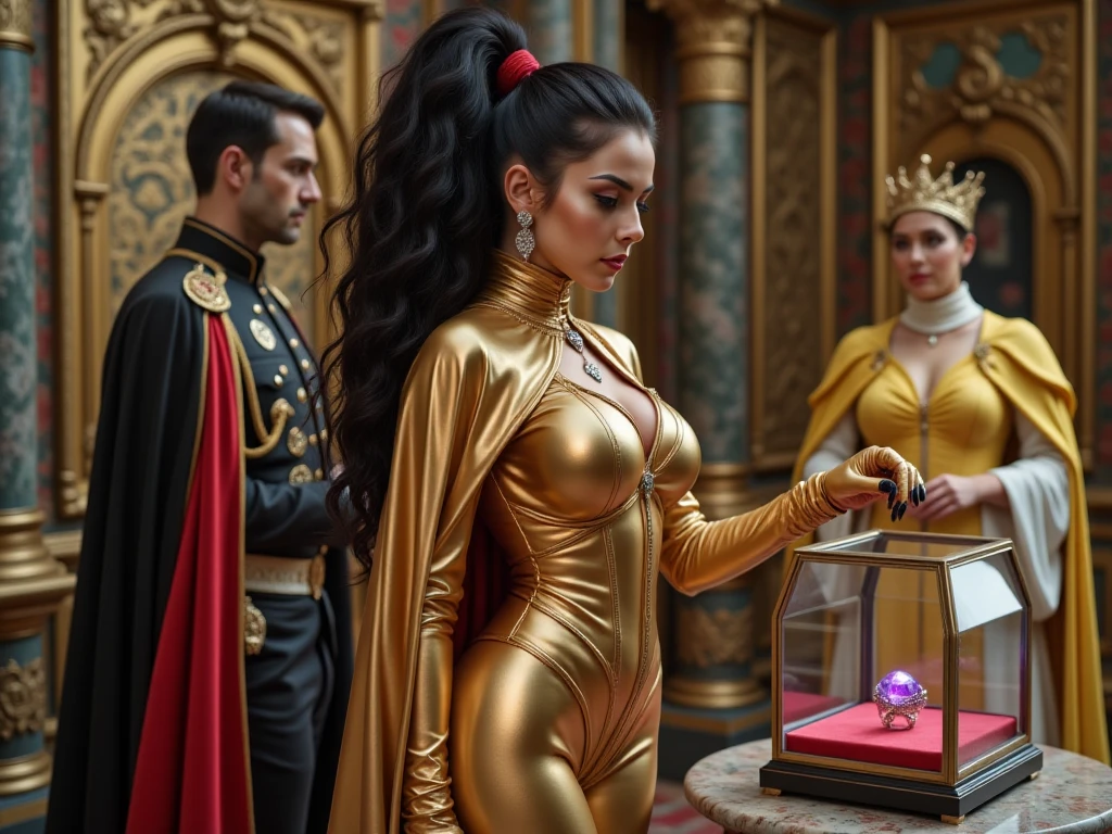 (Best Quality, 2k, Masterpiece, QHD: 1.3, A Handsome short haired african barbarian man is surrounded by three women up against him touching him and gaze at him, at a mansion, wearing Tracksuits that show off body, perfect bodies, women: long flowing hair, flowers in hair, seductive, materials, golden hour, , jewelry, golden hour, photorealistic, masterpiece, in love, small grin, perfect faces, Flirtatious-groping